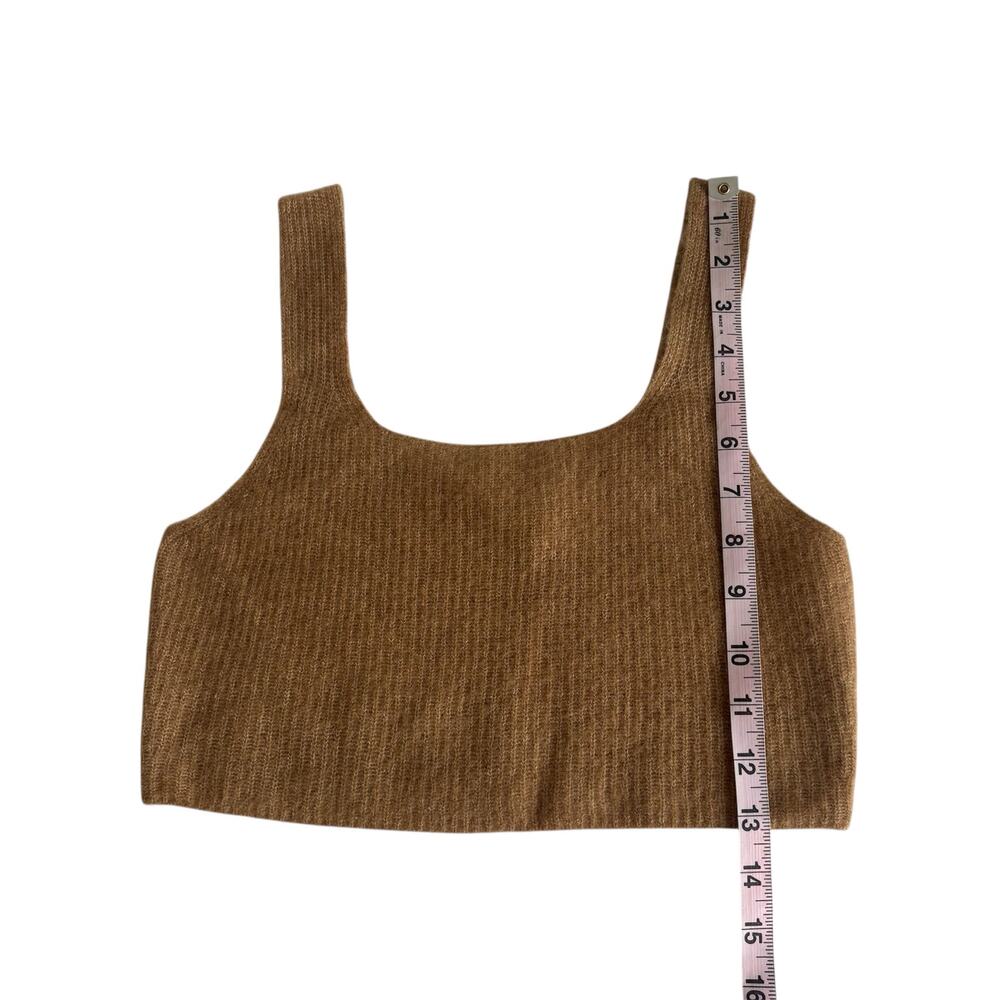 Everlane Camel Tan Knit Wool Blend Ribbed Cropped Tank Top Women’s Medium NWT - Picture 3 of 7